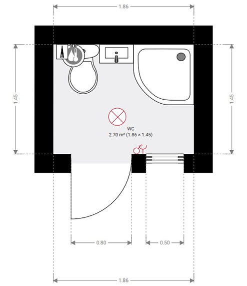 Nuovo blocco sanitario portatile 1,5 × 1,5 m – WC completo isolato - immagine 7